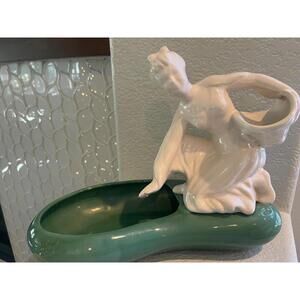 Vintage 1950's Haeger planter Lady Art Deco Style Ceramic ART Sculpture Planter